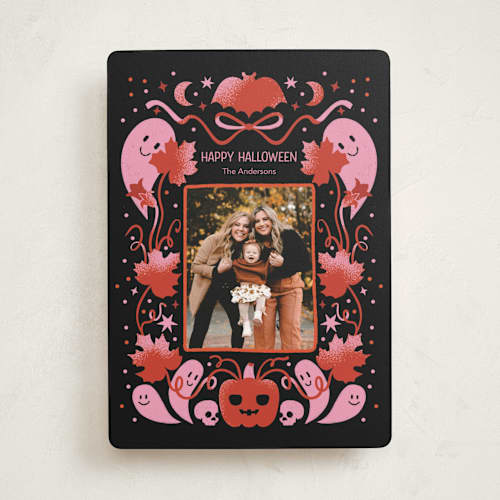This is a raven halloween party invitations cards with standard by Masha Zimovich called ghostly greetings printing on recycled smooth signature in standard
