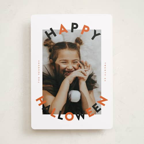 This is a witching hour halloween party invitations cards with standard by Erica Krystek called the festive type printing on recycled smooth signature in standard