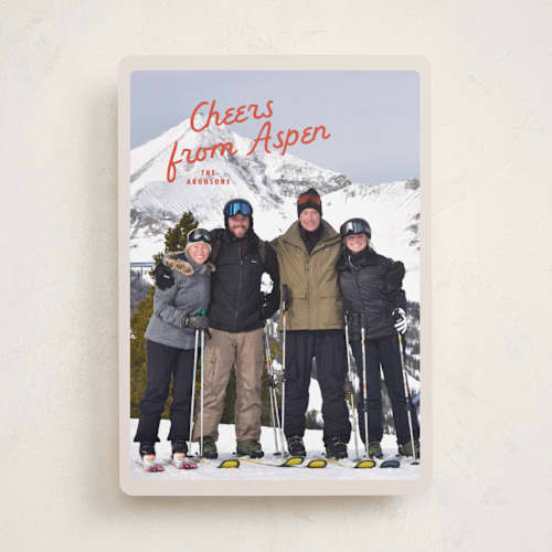 This is a candied apple new year photo cards with standard by Tamara Hilje called post card memories printing on recycled smooth signature in standard