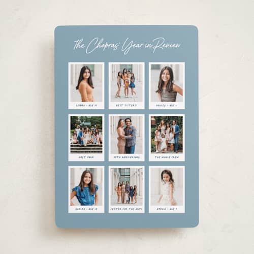 This is a glacier new year photo cards with standard by Hooray Creative called year in review printing on recycled smooth signature in standard