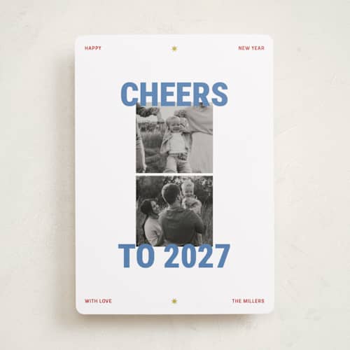 This is a glacier new year photo cards with standard by Ashlee Townsend called bold little bold printing on recycled smooth signature in standard