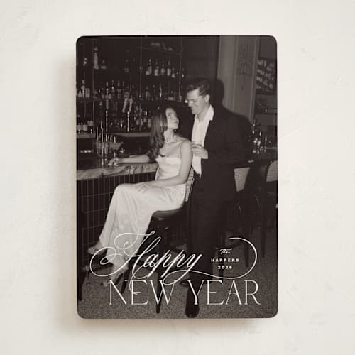 This is a snow holiday photo cards with standard by Design Lotus called holiday in type printing on recycled smooth signature in standard