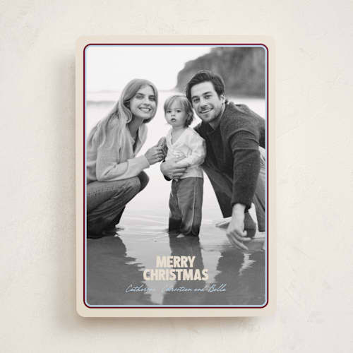 This is a eggnog holiday photo cards with standard by Jenna Holcomb called retro framed printing on recycled smooth signature in standard