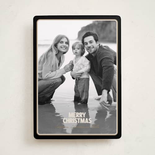 This is a midnight holiday photo cards with standard by Jenna Holcomb called retro framed printing on recycled smooth signature in standard