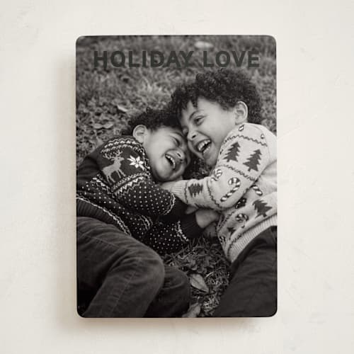 This is a ink holiday photo cards with standard by Ani Somi called holiday love printing on recycled smooth signature in standard