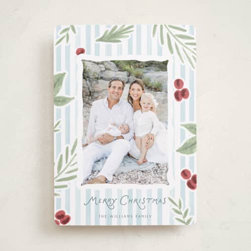 This is a coast holiday photo cards with standard by Kristen Juckiewicz called seaberry printing on recycled smooth signature in standard