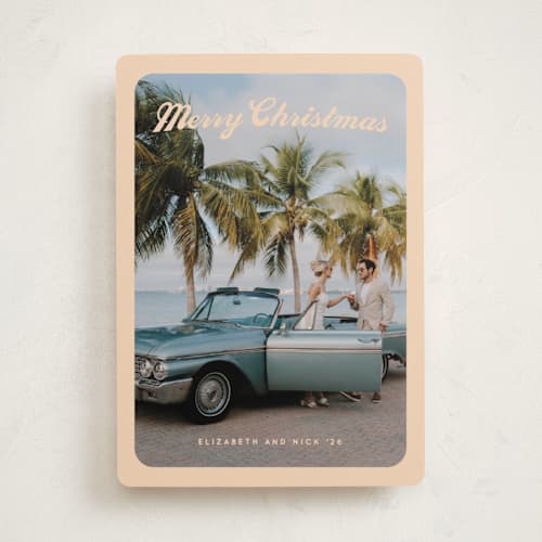 This is a eggnog holiday photo cards with standard by Snow and Ivy called tour printing on recycled smooth signature in standard