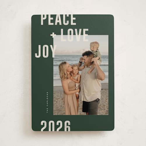 This is a evergreen holiday photo cards with standard by Michelle Taylor called modern winter printing on recycled smooth signature in standard