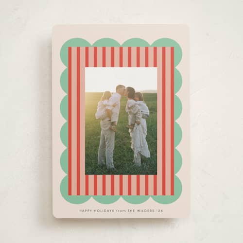 This is a mint chip holiday photo cards with standard by Morgan Kendall called layered frame printing on recycled smooth signature in standard