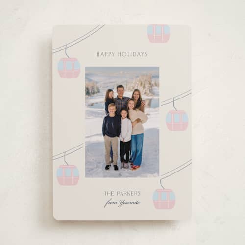 This is a petal holiday photo cards with standard by Paloma Morand Monteil called winter heights printing on recycled smooth signature in standard