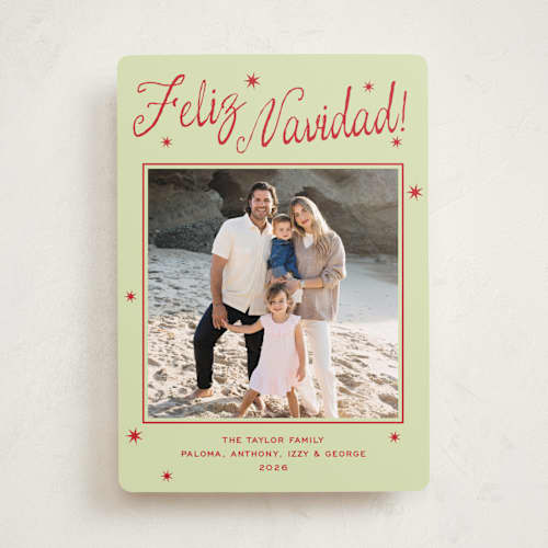 This is a agave holiday photo cards with standard by Megan Davis called espacio printing on recycled smooth signature in standard