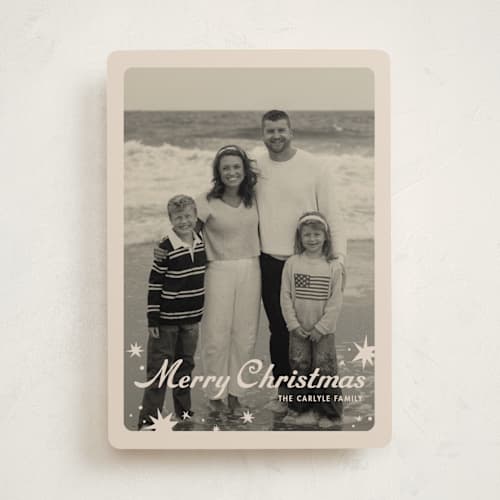 This is a cream holiday photo cards with standard by Kayla King called the good ol' days printing on recycled smooth signature in standard