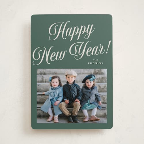 This is a forest holiday photo cards with standard by Jackie Crawford called durham printing on recycled smooth signature in standard