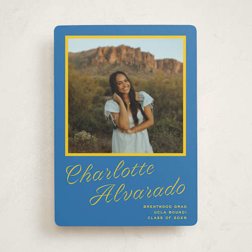 This is a ocean graduation announcements with standard by Megan Davis called cotillion printing on recycled smooth signature in standard