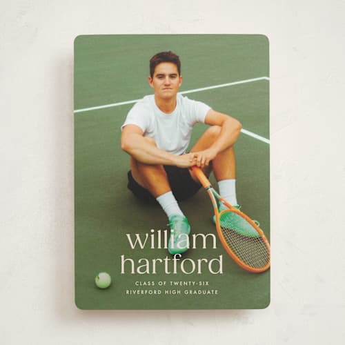 This is a silk graduation announcements with standard by Ellen Schlegelmilch called hartford printing on recycled smooth signature in standard