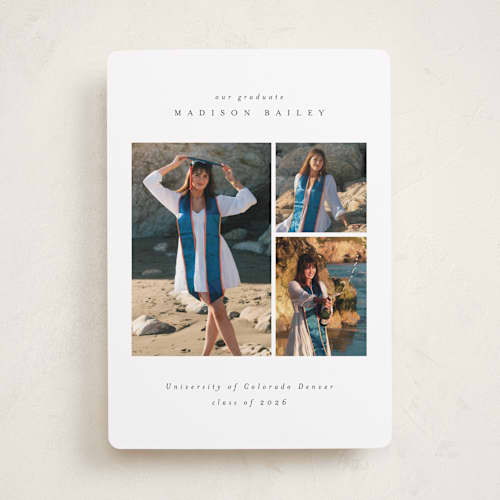 This is a snow graduation announcements with standard by Emily Sabol Goss called graduate gallery printing on recycled smooth signature in standard