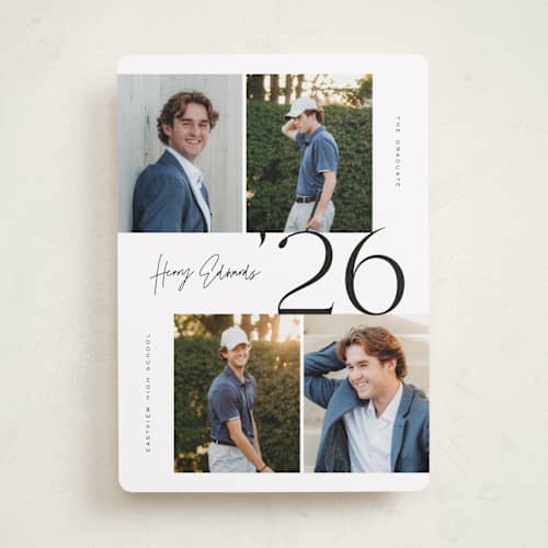 This is a coal graduation announcements with standard by Michelle Taylor called greatest year printing on recycled smooth signature in standard