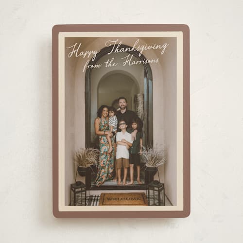 This is a spice thanksgiving cards invitations with standard by Maja Cunningham called vintage photo card printing on recycled smooth signature in standard