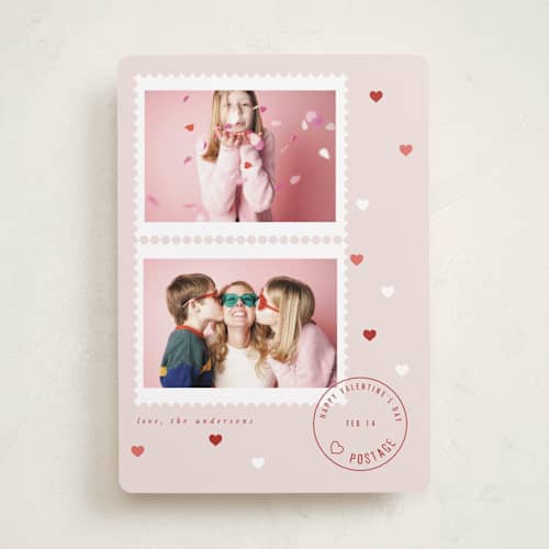 This is a bubblegum valentines day with standard by Maja Cunningham called love post printing on recycled smooth signature in standard