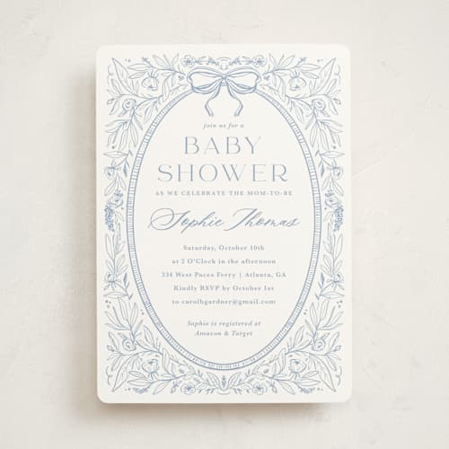 This is a sky baby shower invitations with standard by Kristen Smith called parisian garden printing on signature in standard