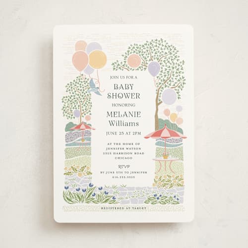 This is a watermelon baby shower invitations with standard by Paper Sun Studio called patio party printing on signature in standard