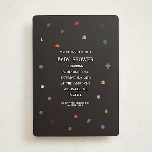 This is a cocoa baby shower invitations with standard by Studio Suku called fall baby printing on signature in standard