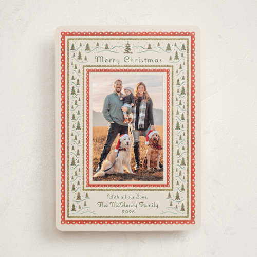 This is a berry photo christmas cards with standard by Paper Sun Studio called alpine printing on signature in standard