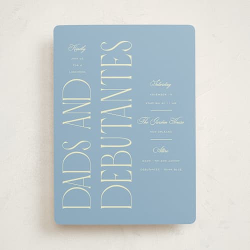 This is a hydrangea debutante party invitations with standard by Ashlee Townsend called dads and debutantes printing on signature in standard
