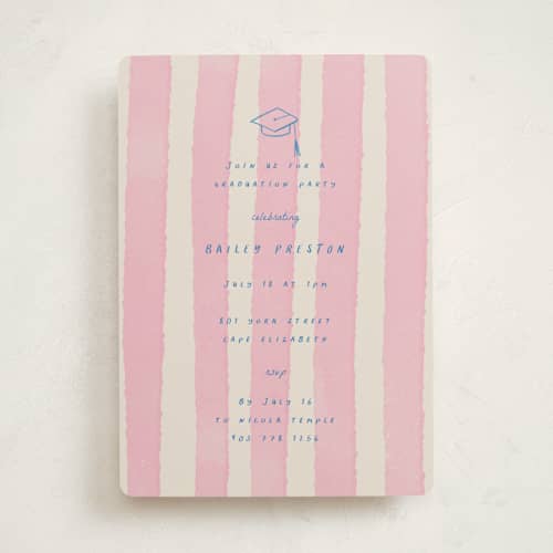 This is a cherry blossom graduation invitations with standard by Jessica Yeo called daydreams and doodles printing on signature in standard