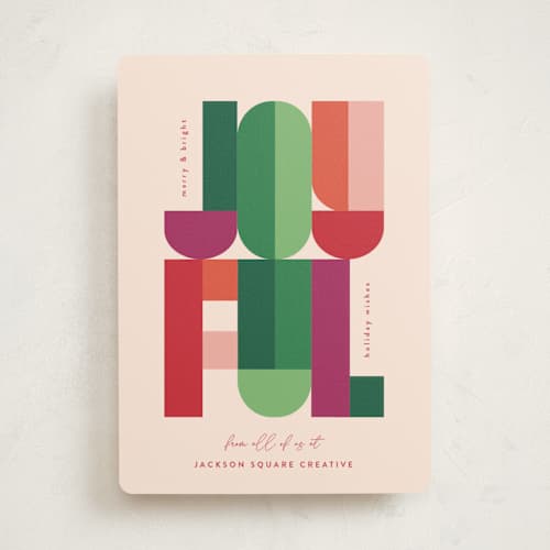 This is a holly berry business holiday cards with standard by Lisa McLean called merry and bright letters printing on signature in standard