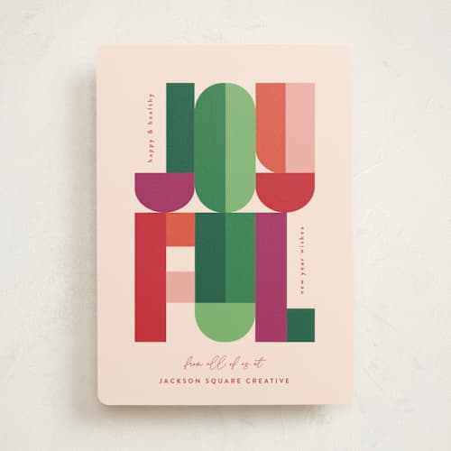 This is a holly berry business holiday cards with standard by Lisa McLean called merry and bright letters printing on signature in standard