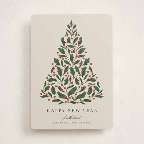 This is a latte business holiday cards with standard by Jen Owens called oh tree printing on signature in standard