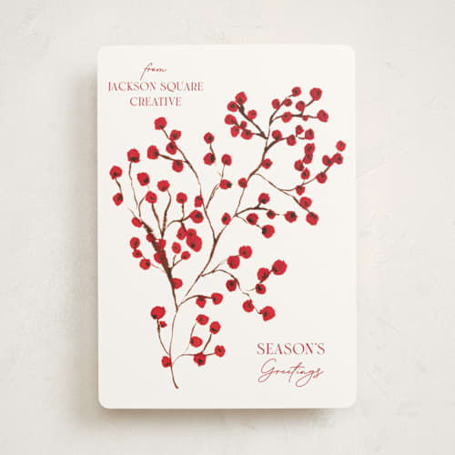 This is a snow business holiday cards with standard by Gwen Bedat called berry printing on signature in standard
