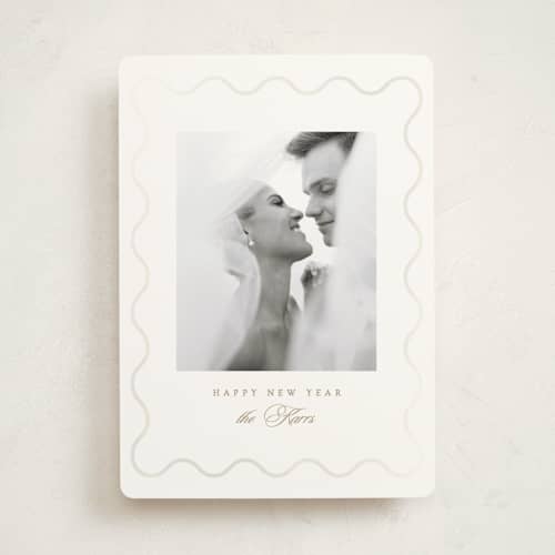 This is a pearl gloss press holiday cards with gloss press by Ana Sharpe called ethereal joy printing on signature in standard