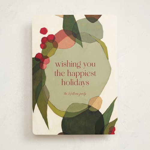 This is a spruce non photo holiday cards with standard by Wendy Keller called cirque printing on signature in standard