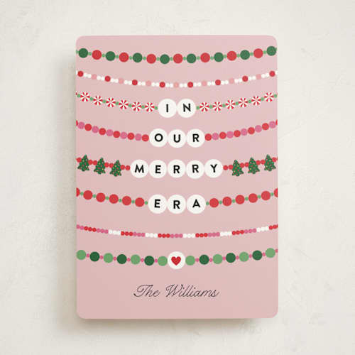 This is a bubblegum non photo holiday cards with standard by Pixel and Hank called merry era printing on signature in standard