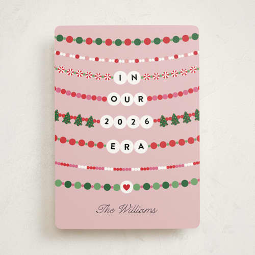 This is a bubblegum non photo holiday cards with standard by Pixel and Hank called merry era printing on signature in standard