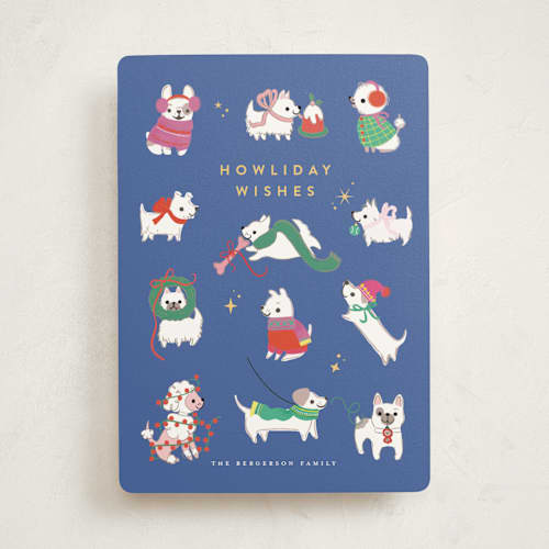 This is a bluebell non photo holiday cards with standard by Itsy Belle Studio called holiday pups printing on signature in standard