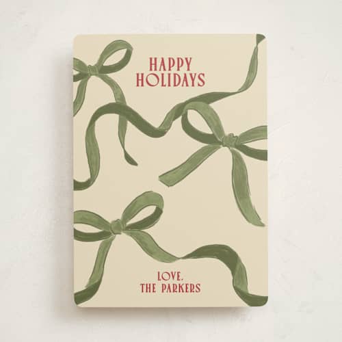 This is a stocking non photo holiday cards with standard by Creo Study called wrapped printing on signature in standard