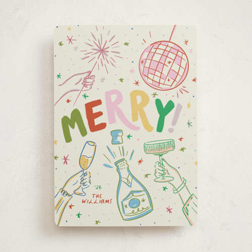 This is a gumdrop non photo holiday cards with standard by Jenna Holcomb called nye printing on signature in standard