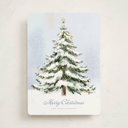 This is a winter day non photo holiday cards with standard by Petra Kern called the tree printing on signature in standard