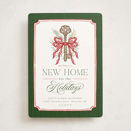 This is a evergreen non photo holiday cards with standard by Erin L. Wilson called roland park printing on signature in standard