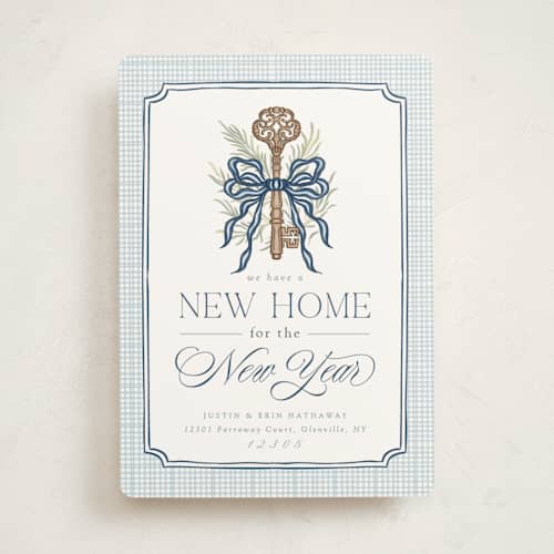 This is a powder non photo holiday cards with standard by Erin L. Wilson called roland park printing on signature in standard