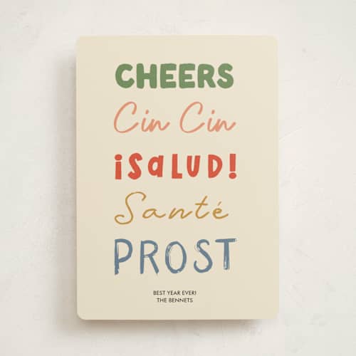 This is a retro non photo holiday cards with standard by Helena Vitto called cheers to all printing on signature in standard