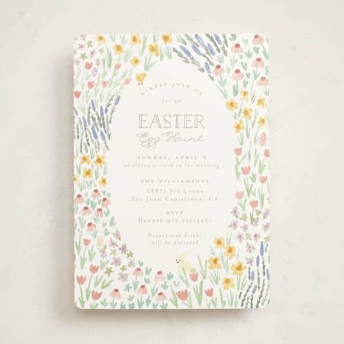 This is a daffodil holiday party invitations with standard by Hudson meet Rose called easter celebration printing on signature in standard