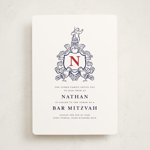 This is a nyc bar mitzvah bat mitzvah invitations with standard by mo kelley called nyc printing on signature in standard