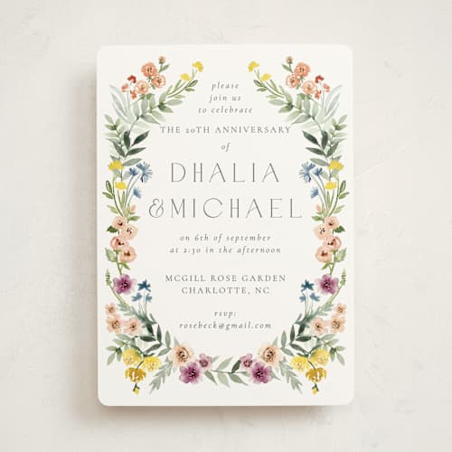 This is a meadow party invitations with standard by Petra Kern called gardenista printing on signature in standard