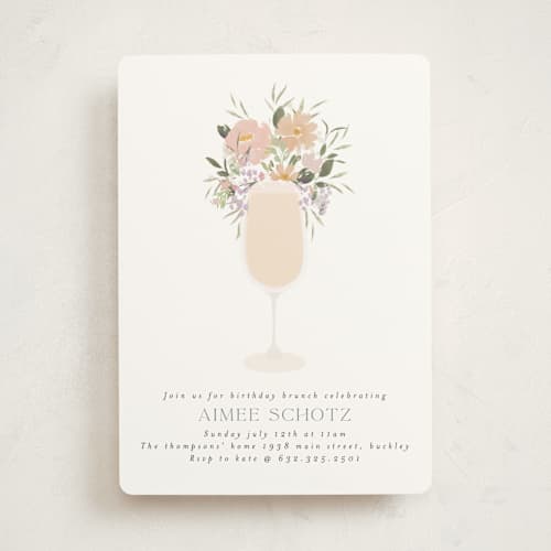 This is a petal party invitations with standard by Itsy Belle Studio called garden brunch printing on signature in standard