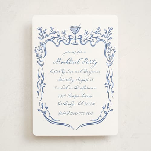 This is a caribbean party invitations with standard by Lucrecia Caporale called fun cocktails printing on signature in standard