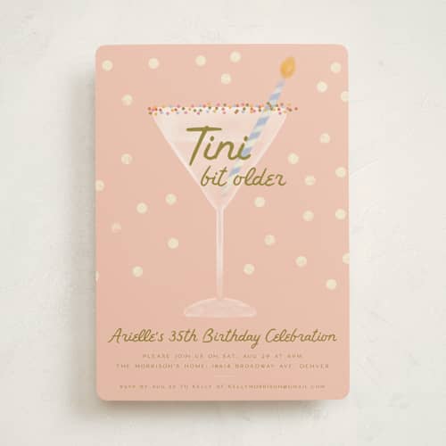 This is a cupcake party invitations with standard by Jenna Holcomb called tini printing on signature in standard